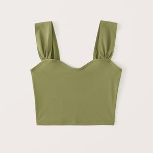 ✨ NWOT A&F Seamless Fabric Sweetheart Top in Olive